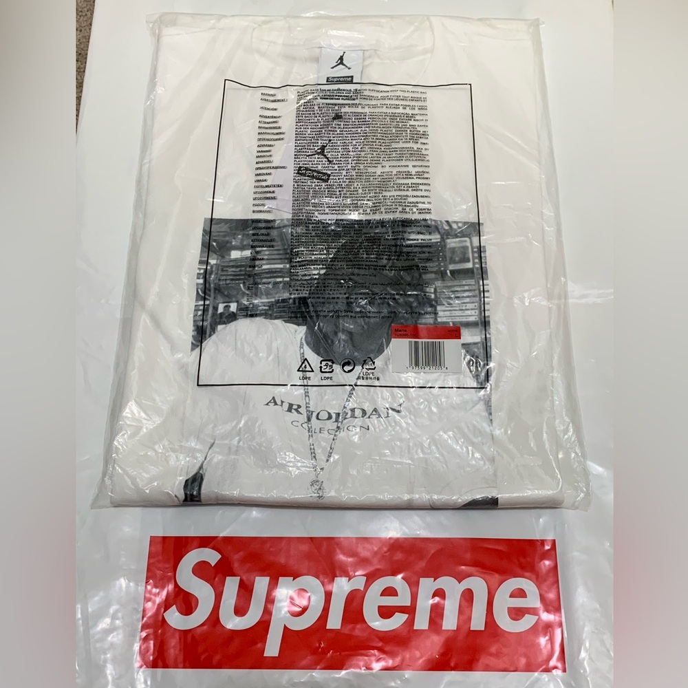 Supreme x Jordan Biggie T-Shirt White Size Large